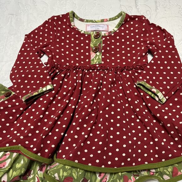 SweetHoney Holiday Mixed Print Dress Size 12m - Picture 4 of 7